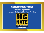  Penncrest No place for hate banner